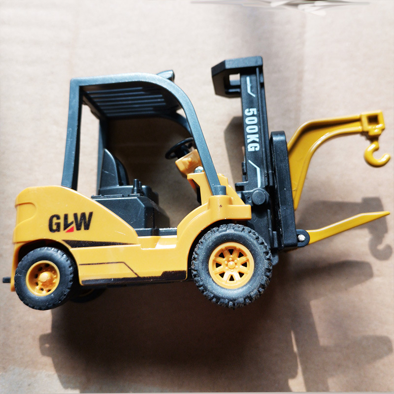 现货钢力威合金1:55工程车仿真叉车吊车模型儿童玩具批发一件代发