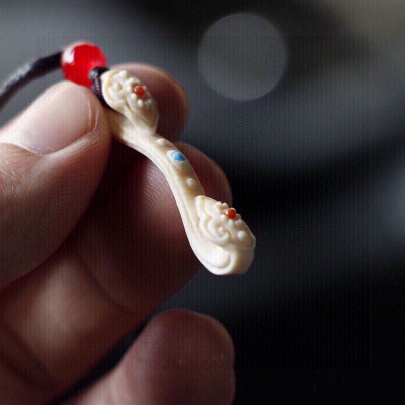 猛犸象牙如意吊坠事事如意锁骨链送女友家人朋友佳品配精美礼盒