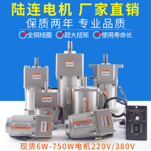 陆连40W90W120W180W交流齿轮减速电机60W140W调速马达220V380V