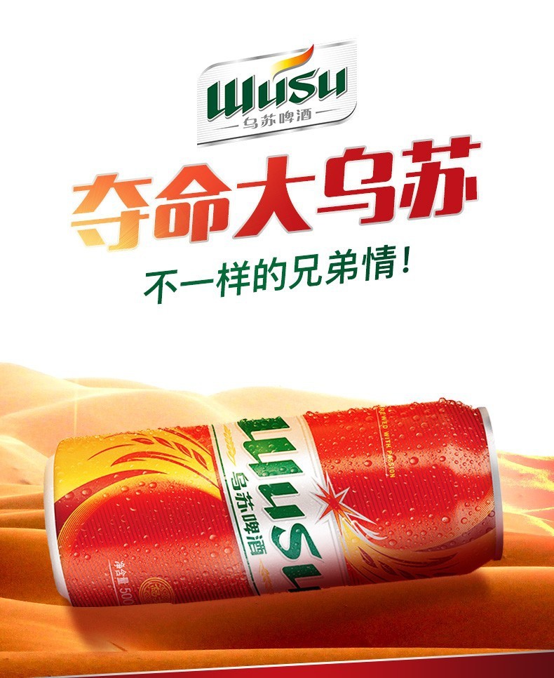 乌苏/wusu新疆夺命大乌苏啤酒500ml*12听整箱装