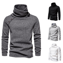 Amazon's new British style men's pile neck sweater英伦风毛衣