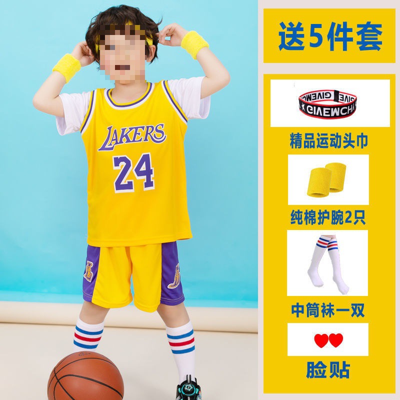 儿童篮球服套装短袖男女童夏库里30号23号詹姆斯湖人24号科比球衣