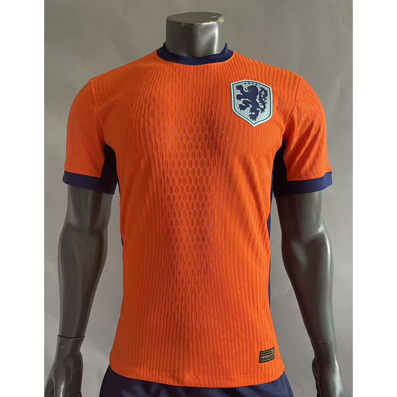 欧洲杯新款荷兰队主客场球员版球衣范戴克德容落场版修身足球服 图片