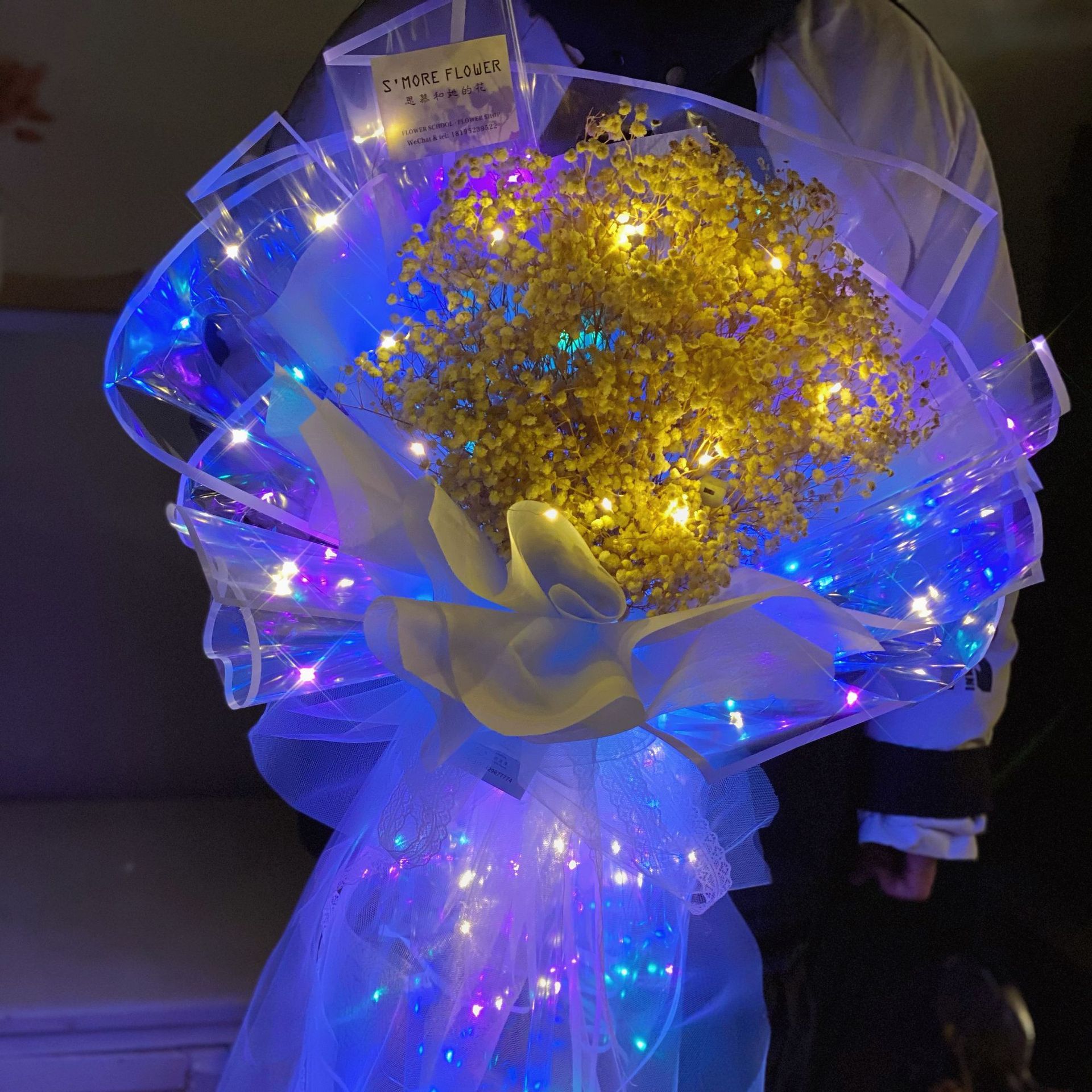 发光纸草莓花束鲜花包装纸透明玻璃纸情人节闪光包装纸装饰材料