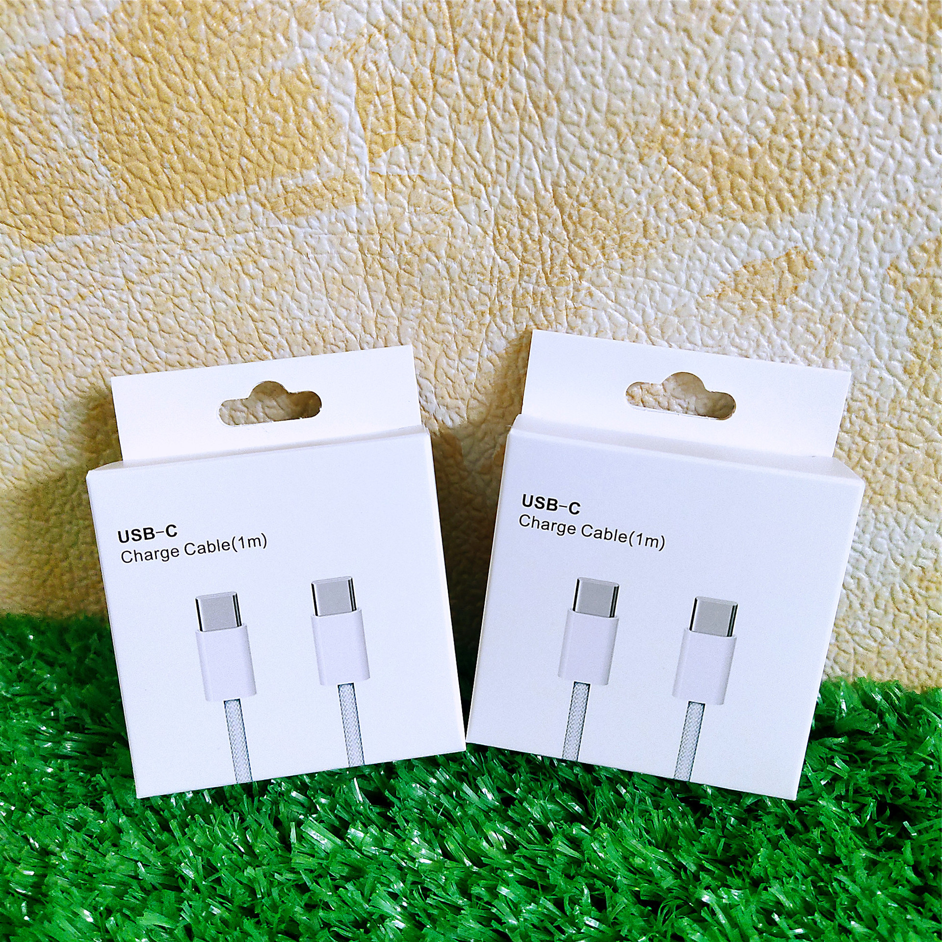 适用iphone15 双c编织线纸盒 1米usb-c充电线包装数据线包装盒