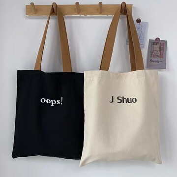 超火帆布袋女单肩包韩风简约手提袋百搭字母大容量学生上课帆代发