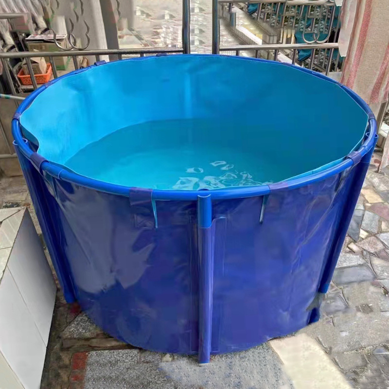 养殖鱼虾pvc支架水池鱼池 圆形帆布水箱折叠 可移动塑料支架水池