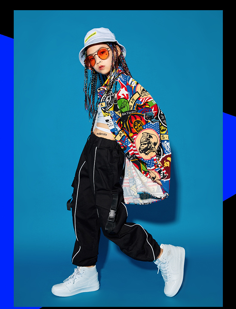 少儿街舞服装儿童潮牌hiphop演出服帅气秋季嘻哈女童街舞套装男童