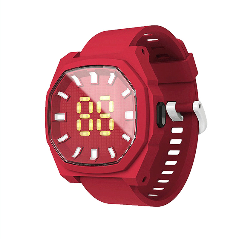 New F1 Square Apple 3d Crystal Digital Display Fashion Sports Personalized Trendy Student Led Electronic Watch