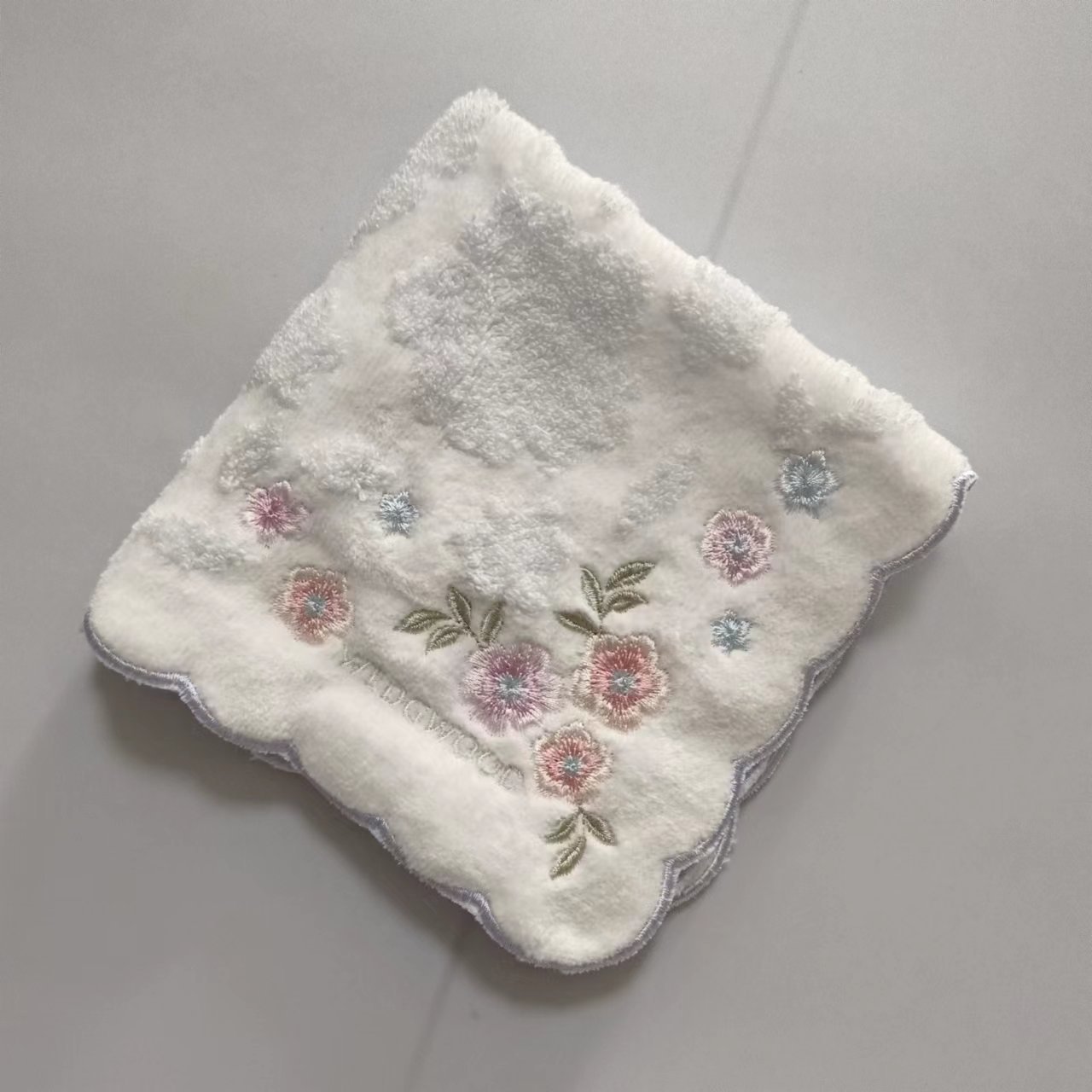 外贸原单 出口日本棉质 韦奇伍德精品 月牙边 方巾 手帕 洗脸巾