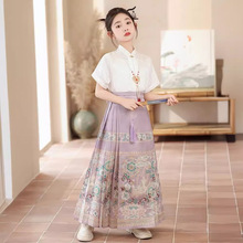 女童马面裙童装儿童汉服中国风女马面裙复古改良日常夏季