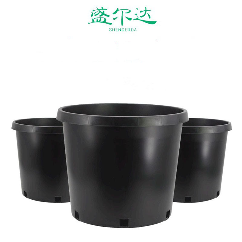 S35 15 Gallon Basin Black Plastic Large Vegetable Planting Floor Fruit Tree Short Stout 15 Gallon Basin Wholesale