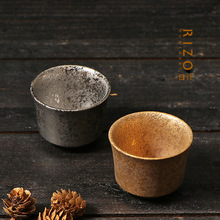 日本进口九谷烧陶瓷金银彩茶杯 品茗杯主人杯对杯 礼品杯