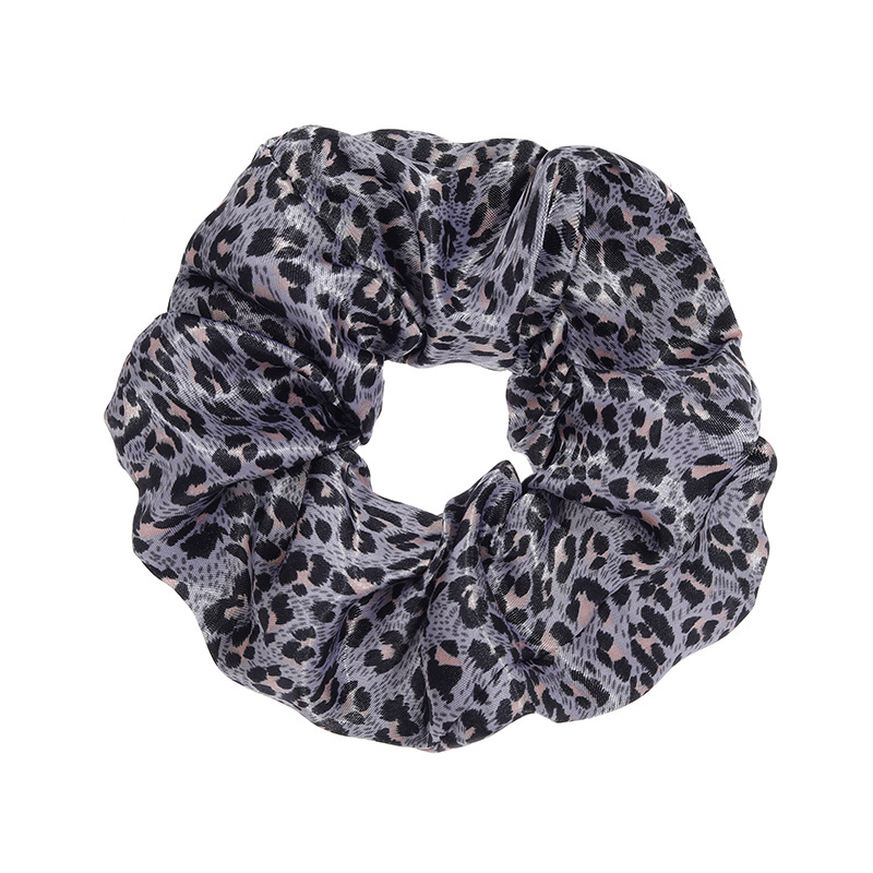 Amazon Cross-Border Bright Leopard Print Large Intestine Ring European and American Hair Band Elastic Band Hair Accessories Wholesale Pork Intestine Hair Band Head Flower