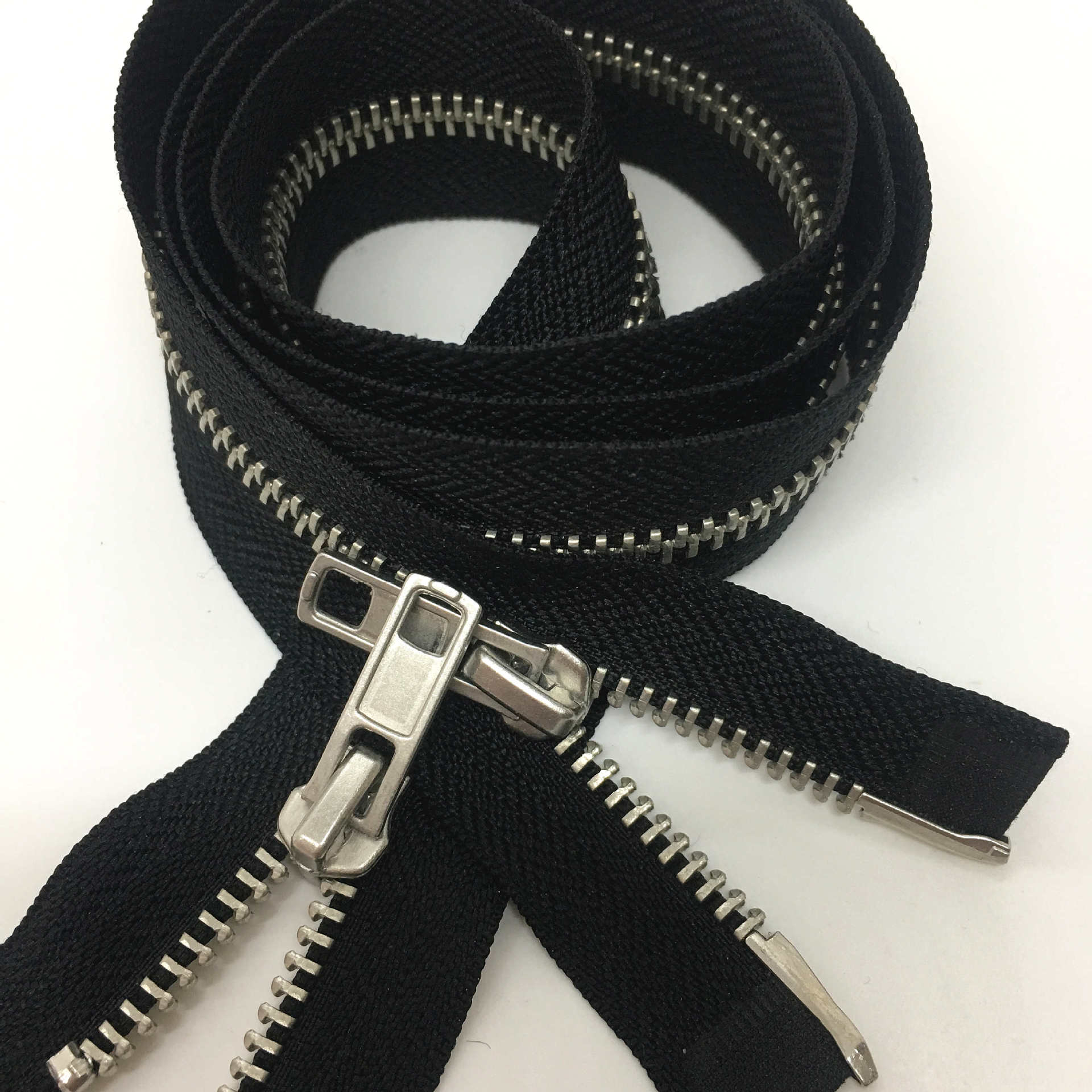 厂家直供5号金属拉链y牙黑古铜珍珠叻齿双开尾定制拉头 服装拉链