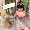 Children&#39;s swimwear 2021 new pattern triangle Conjoined Swimming suit lovely girl ins Lapel Lotus leaf collar Beachwear