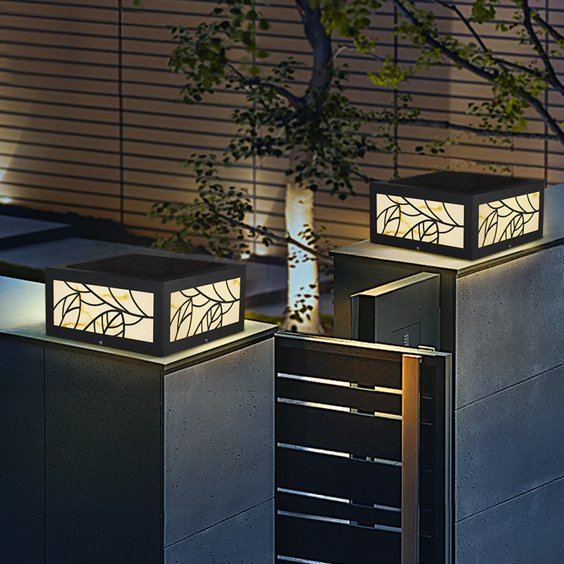 简约现代太阳能柱头灯户外防水围墙灯别墅庭院灯围栏灯大门柱子灯