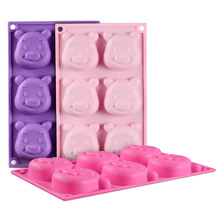 工厂直销现货供应硅胶蛋糕模具6连维尼熊蛋糕模 果冻布丁烘焙工具