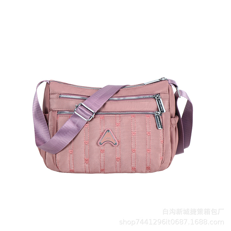 Women's Bag 2024 New One Piece Dropshipping Bag Nylon Cloth Diamond Embroidery Thread Mummy Bag All-Match Shoulder Messenger Bag
