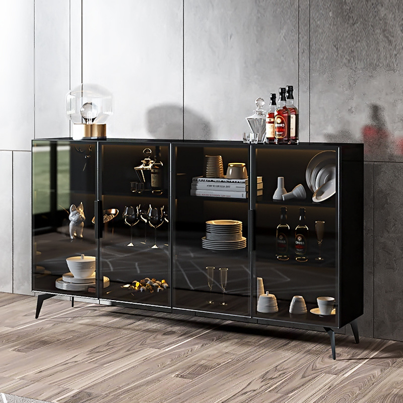 玻璃酒柜现代简约靠墙隔断柜轻奢客厅小茶水柜餐边柜