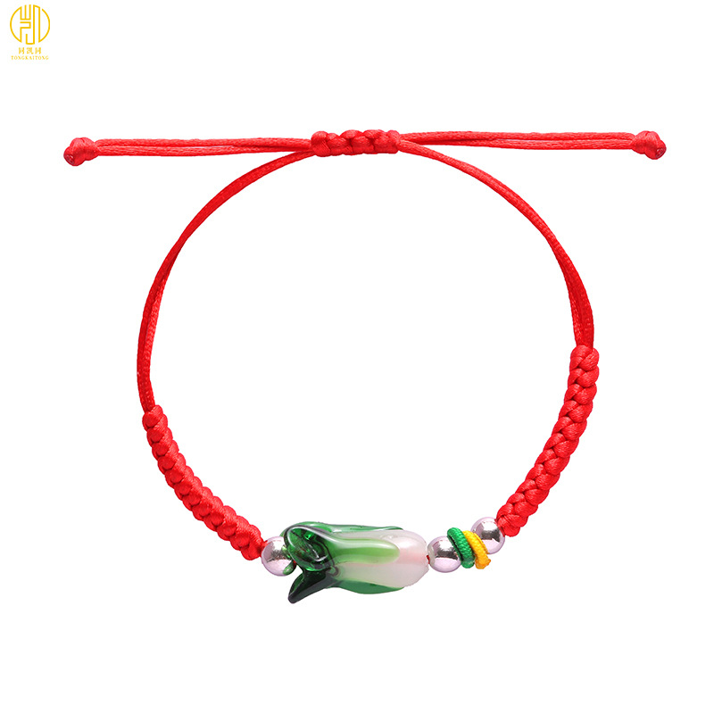 New Red Rope Children's Bracelet Hand-Woven Adjustable Baby Bracelet Anklet Five Bells Small Jewelry Wholesale