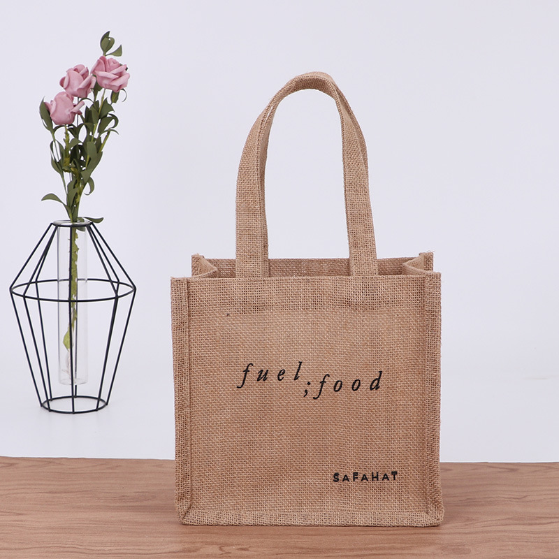 Jute Bag MUJI Linen Bag Waterproof Sack Silk Screen Fashion Large Capacity Shopping Bag Wholesale