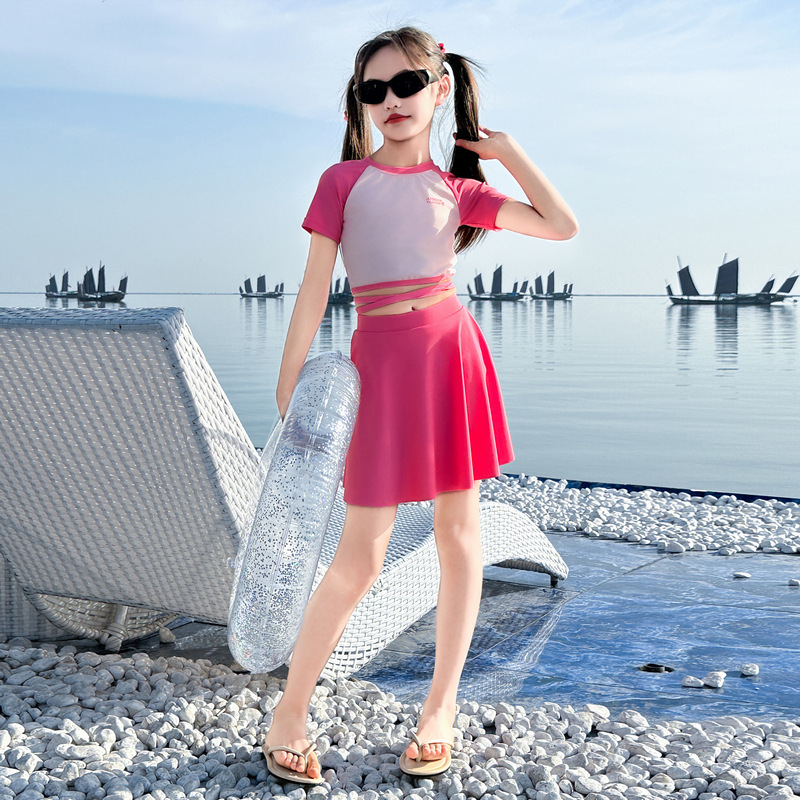 女童泳衣夏季2024新款儿童女大童女孩分体速干游泳衣泳装夏装童装