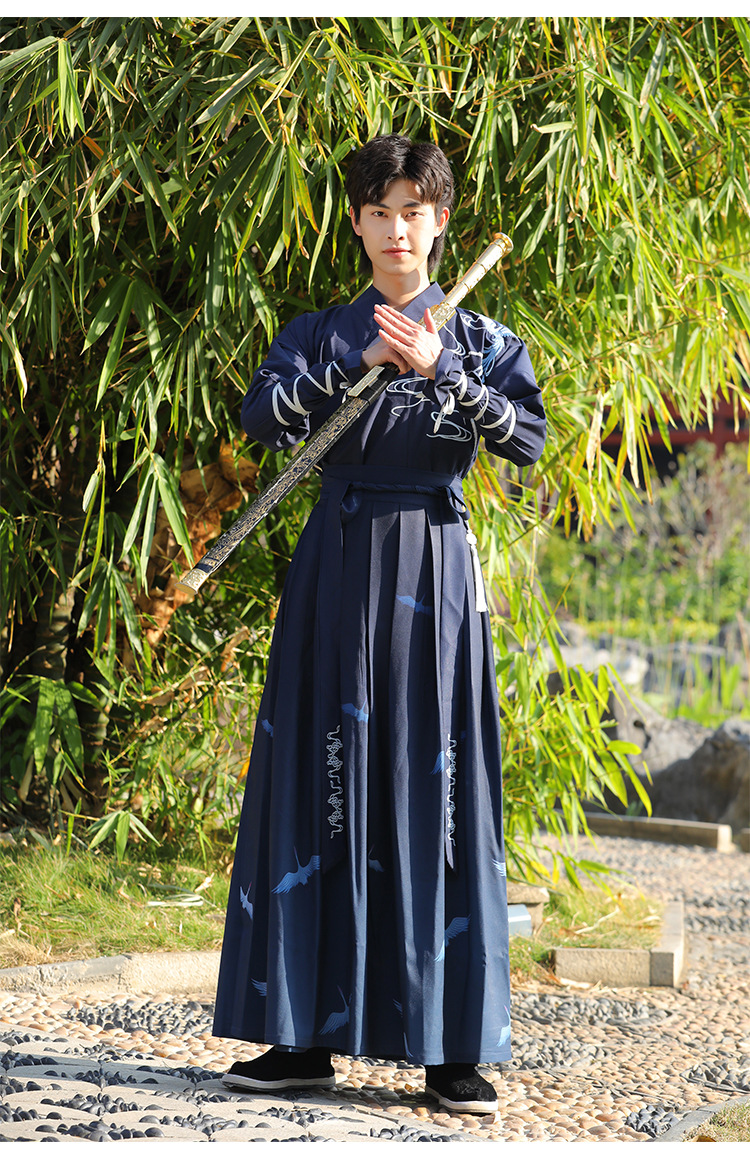 839原创汉服男装刺绣凤归云中国风武侠剑客帅气公子学生班服套装