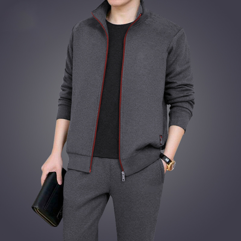 new autumn and winter clothes middle-aged and elderly cotton sportswear casual suit daddy‘s outfit two-piece set popular