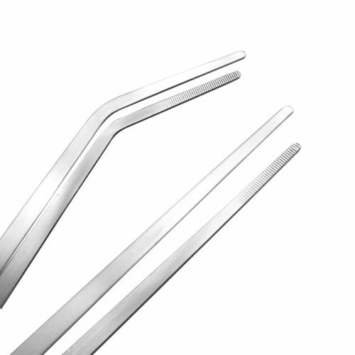 包邮304不锈钢圆头带齿大镊子27-48cm水草镊子昆虫夹子加长加厚