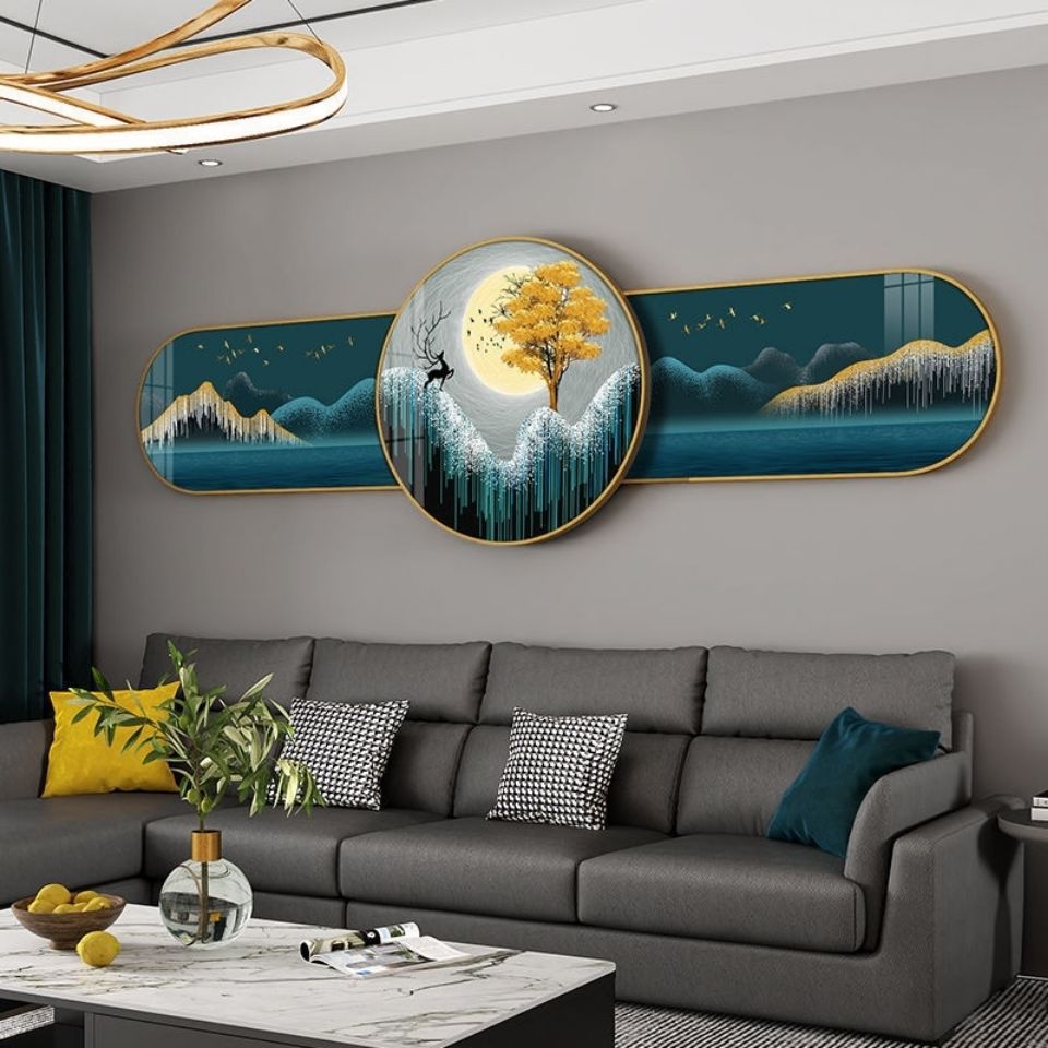 电视背景画三联