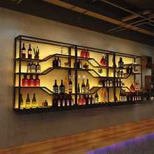 酒架酒柜置物架墙上壁挂式酒架子酒吧吧台餐厅创意铁艺墙上装饰架