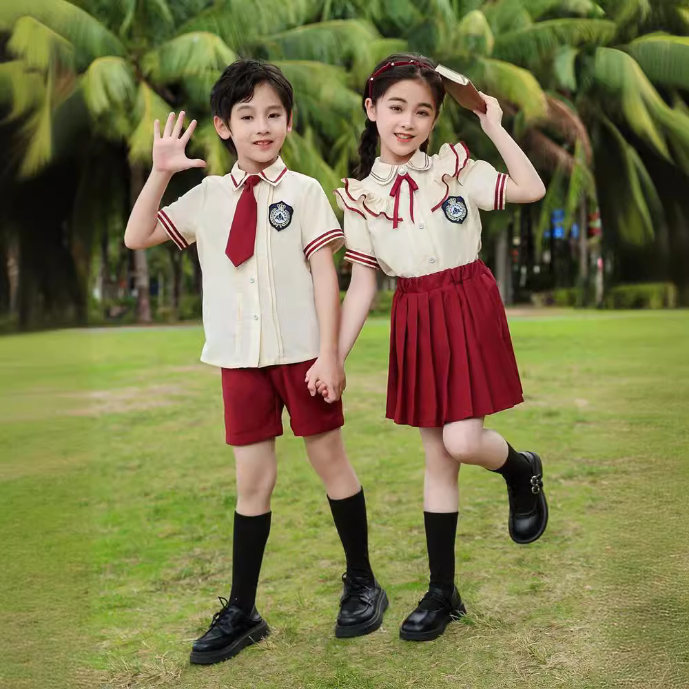 幼儿园园服夏装英伦学院风儿童合唱演出班服套装毕业照小学生校服