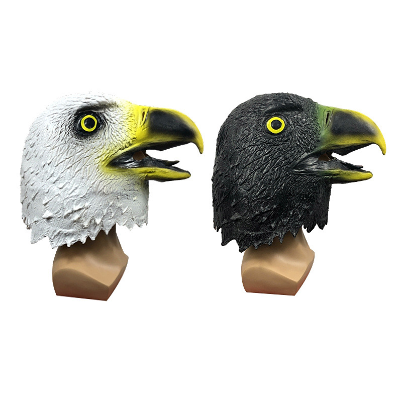 可爱老鹰动物鸟头套面具化妆舞会搞笑乳胶头饰万圣节派对表演道具