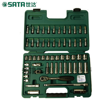 世达汽车维修工具58件套10mm棘轮扳手套筒组套汽修汽保套装 09004