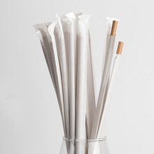 【6口径】纸吸管一次性纸质热饮管独立单独包装咖啡白色弯管