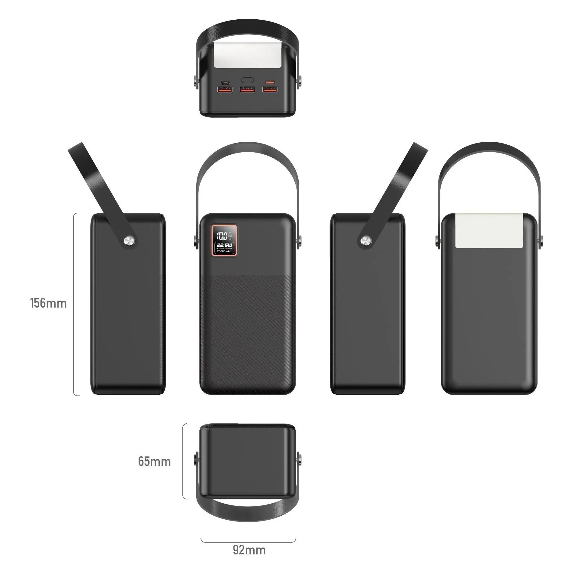 卡镁瑞k199真10000毫安自带4线 带手机支架移动电源充电宝现货批
