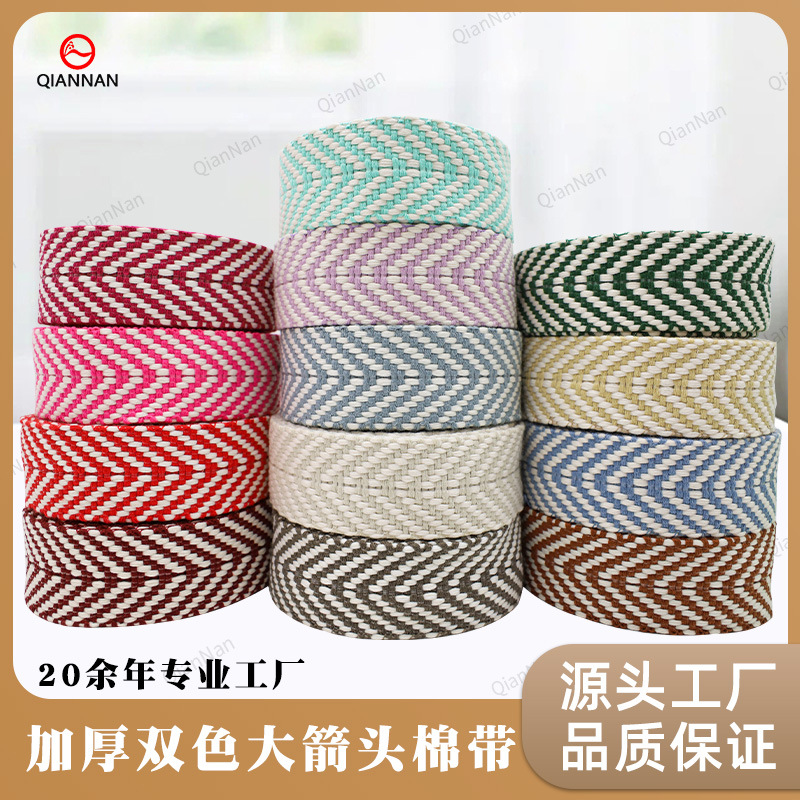 38mm width thick color jacquard cotton tape bag shoulder strap belt ratchet tie down clothing home pattern shoes and hat decoration accessories