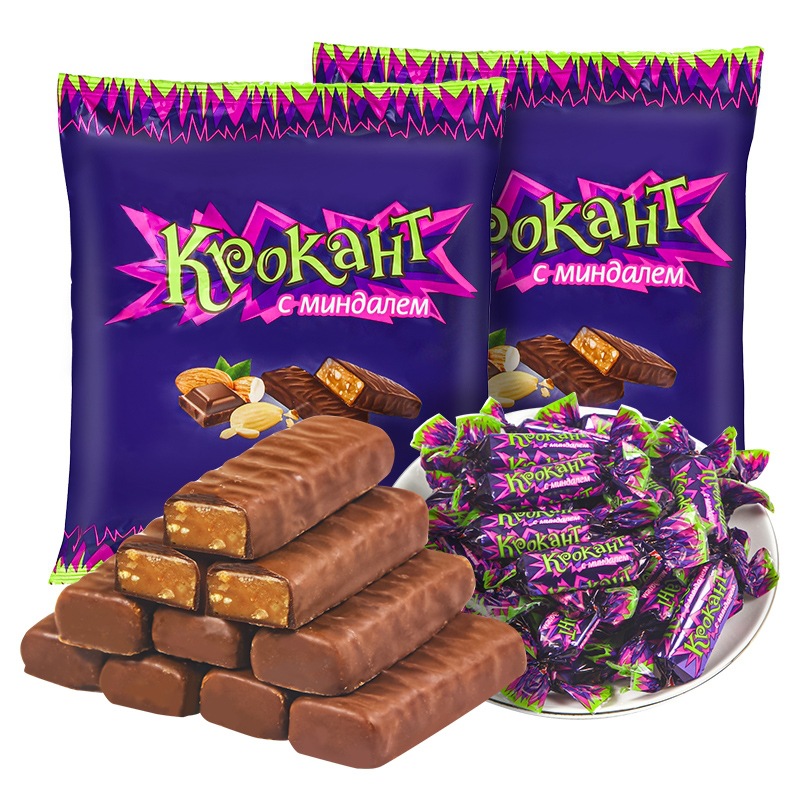 hot进口零食kdv俄罗斯紫皮糖巧克力糖果网红散装结婚喜糖100g