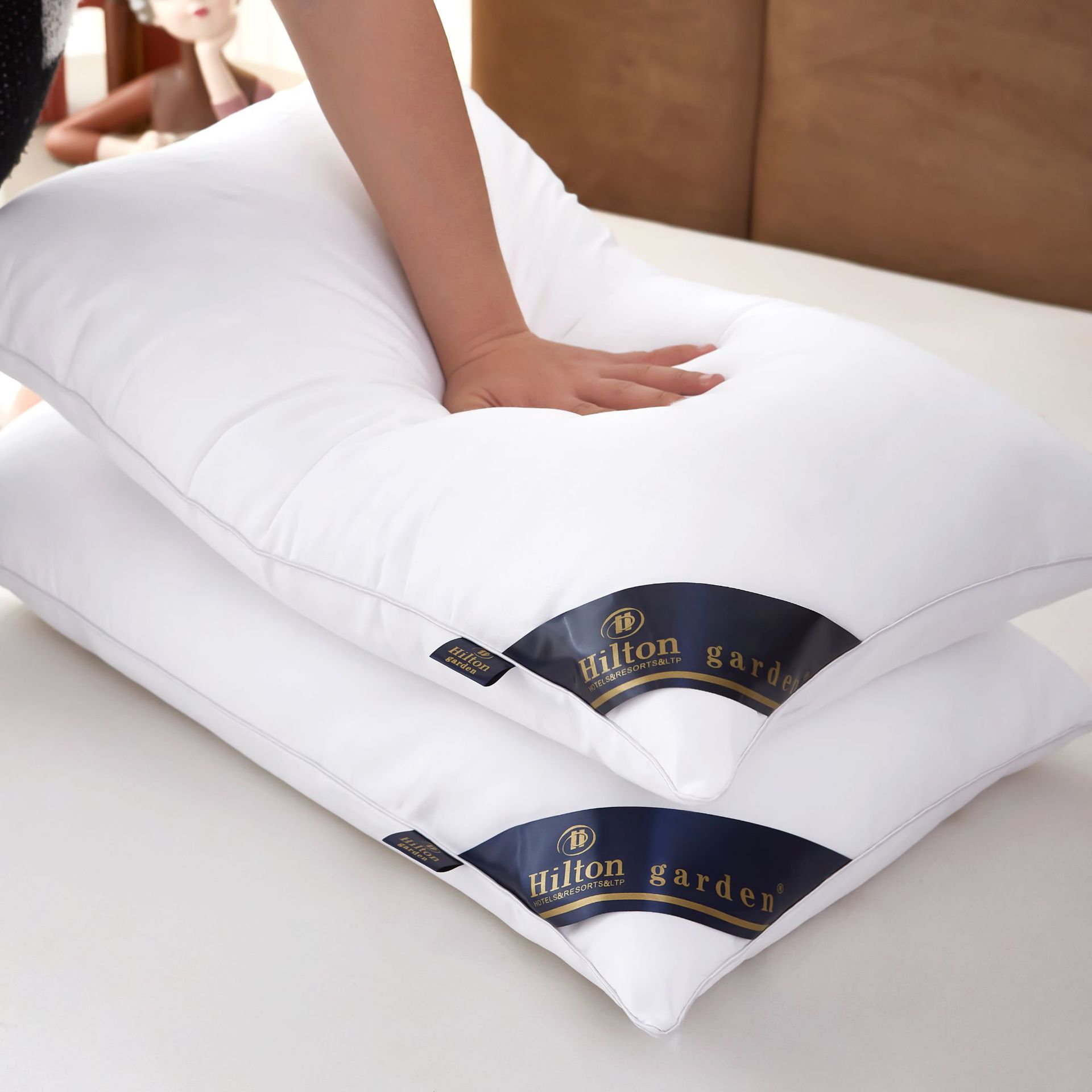 Hilton down Pillow Core Cervical Pillow Neck Pillow Silk Cotton Pillow High-Low Massage Pillow All-Cotton Pillow Factory Direct Sales
