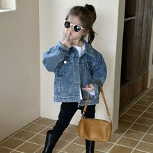 2023秋季新款童装 韩版童装 女童休闲牛仔外套 做旧幼儿园牛仔服
