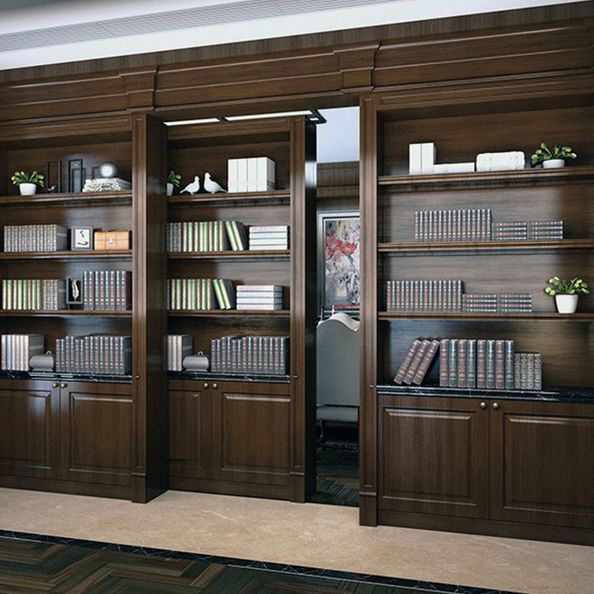 别墅隐藏隐形机关暗门 密室门 自动平移门 横移式电动门