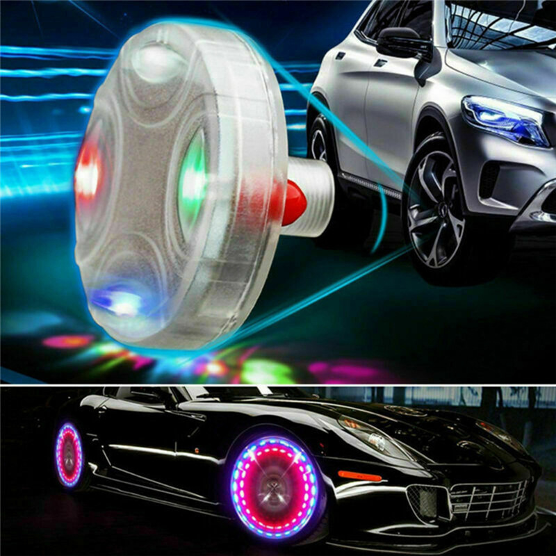 car motorcycle tire light solar led valve cap light wheel hub decorative light flash light colorful hot wheels