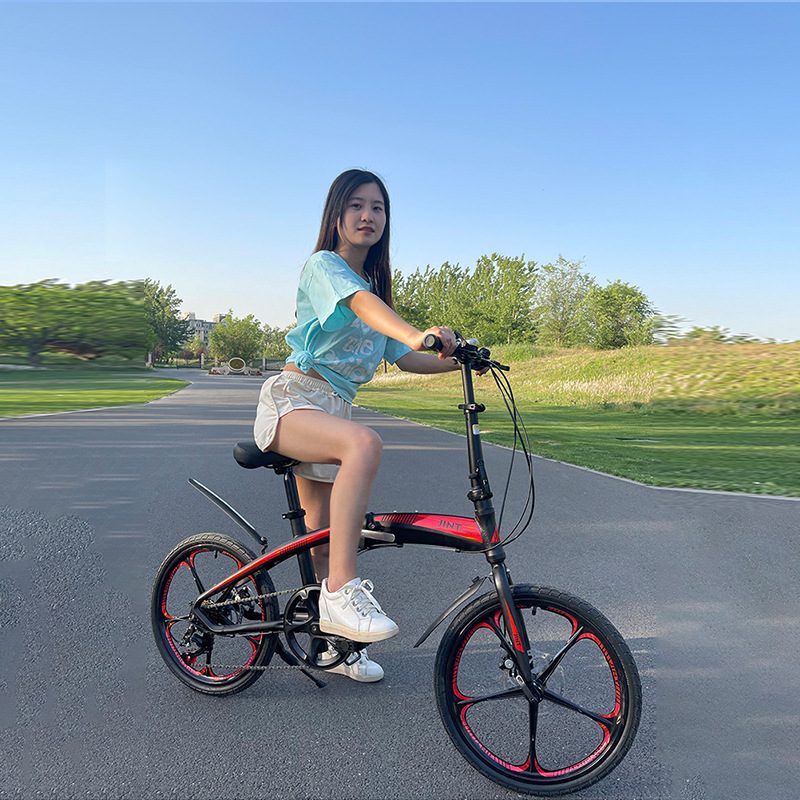 Factory Wholesale Jint20-Inch Folding Bicycle Aluminum Alloy Ultra-Light Portable Adult Variable Speed Installation-Free Bicycle