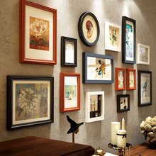 高档欧式挂墙实木相框组合复古艺术照片墙餐客厅卧室背景墙装饰画