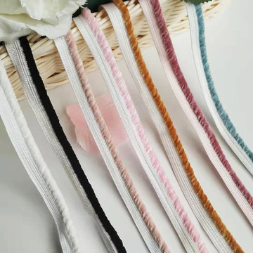 新款毛巾绒滚边子母带 服装抱枕窗帘被子嵌边条包边带现货供应
