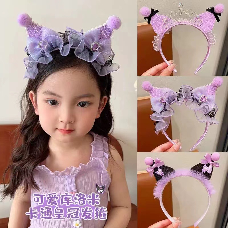 库洛米儿童发箍2024年新款女童卡通纱纱发卡小女孩不勒头头箍发饰