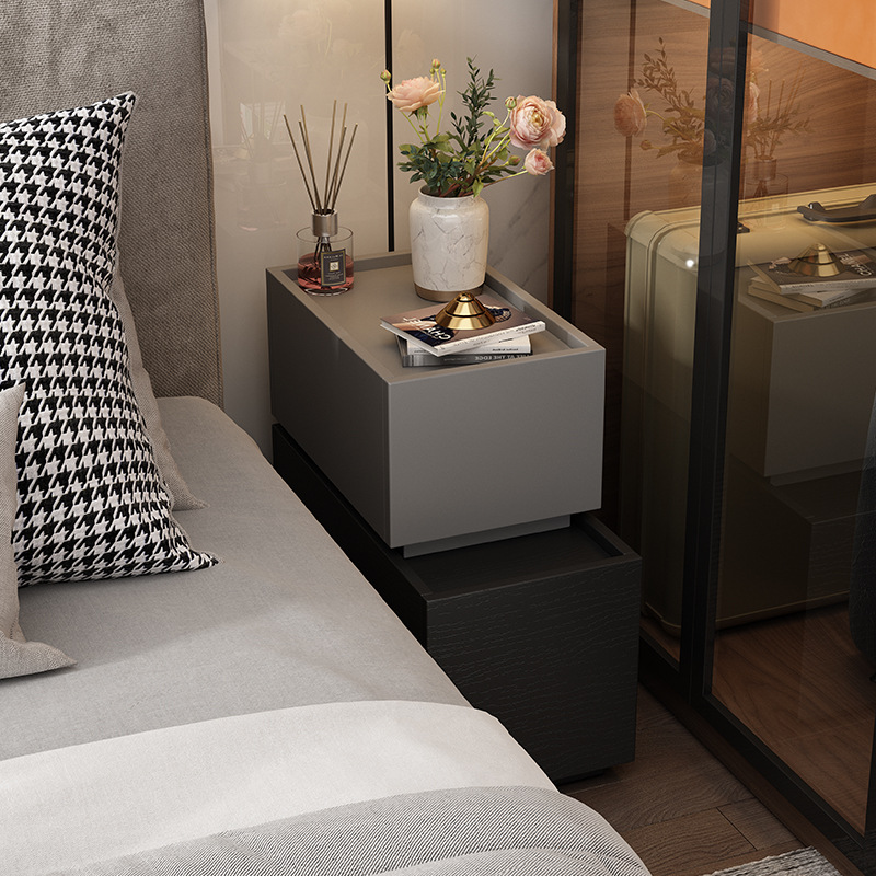 床头柜小型简易迷你超窄床隙柜简约现代轻奢卧室极简高低床边柜子