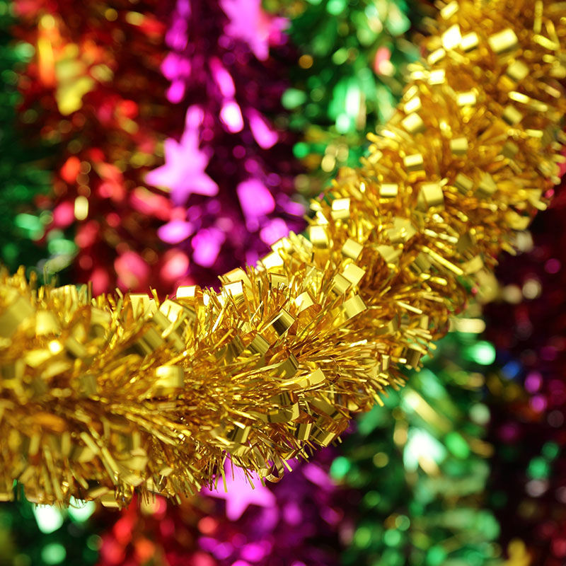 毛条彩带婚房装饰拉花节日七彩色闪光彩条节庆布置加粗加密拉花