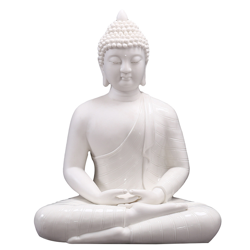 陶瓷泰佛摆件东南亚彩砂释迦牟尼泰国如来佛像客厅玄关家居装饰品